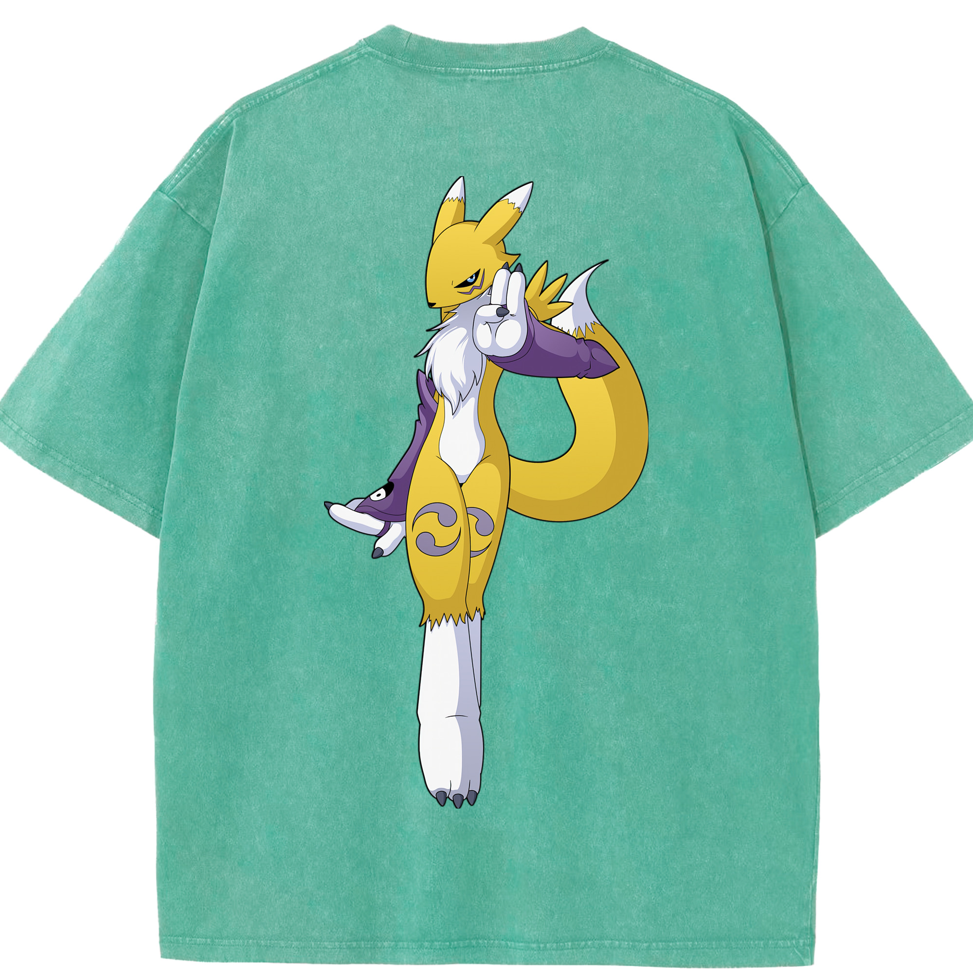 （画像用） Digimon デジタルモンスター/デジモン 綿100% ヴィンテージ風 半袖Tシャツ（背面プリント）